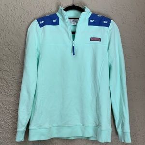 Vineyard Vines Aqua 1/4 Zip Pullover